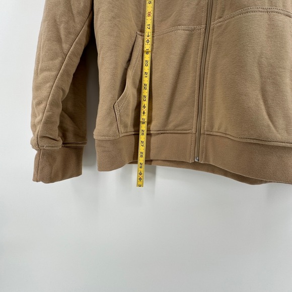 $164 NWT True Religion Mens LG True Sherpa Full Zip Hoodie Travertine Tan Buddha - Picture 10 of 12